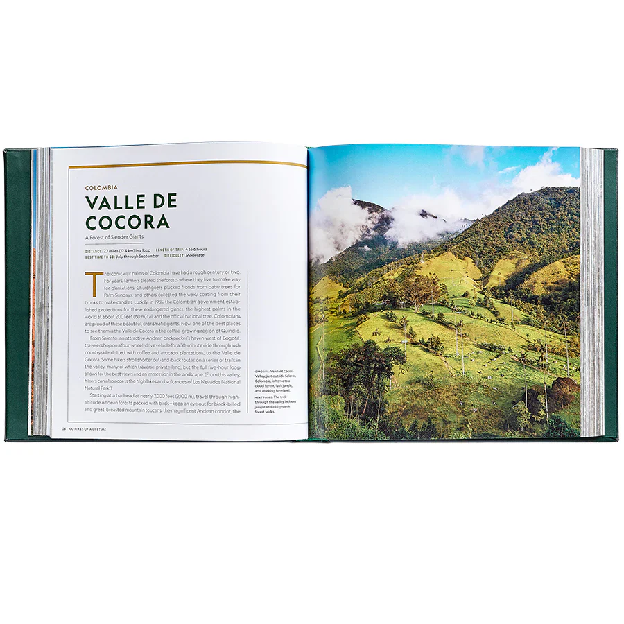Graphic Image 100 Hikes Of A Lifetime - Green Bonded Leather - Image 3