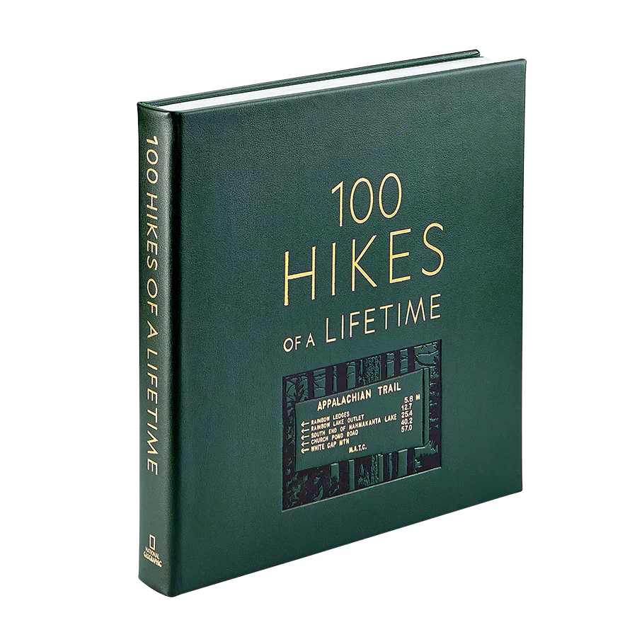 Graphic Image 100 Hikes Of A Lifetime - Green Bonded Leather - Image 5