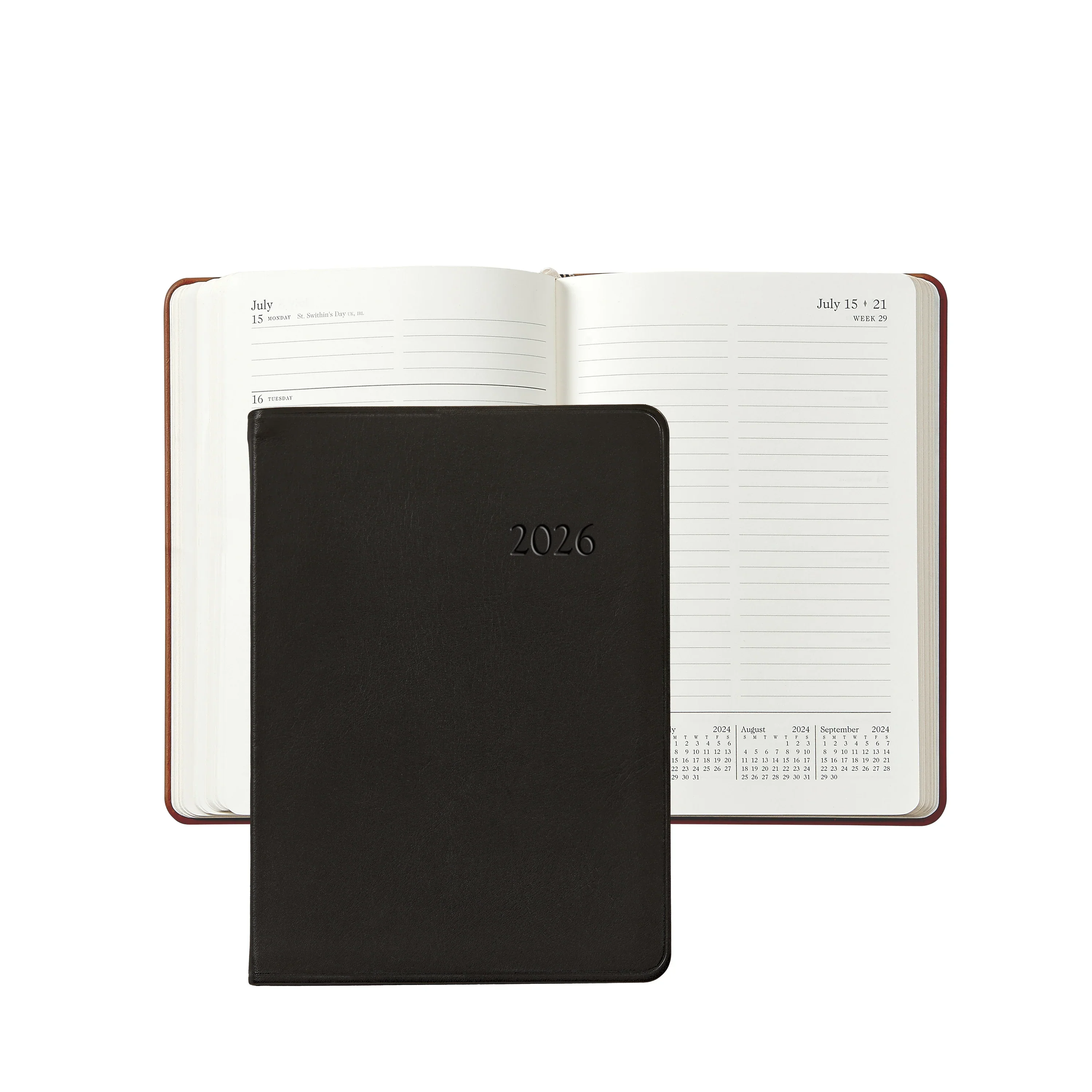 Graphic Image 2026 Weekly Notebook Traditional Leather