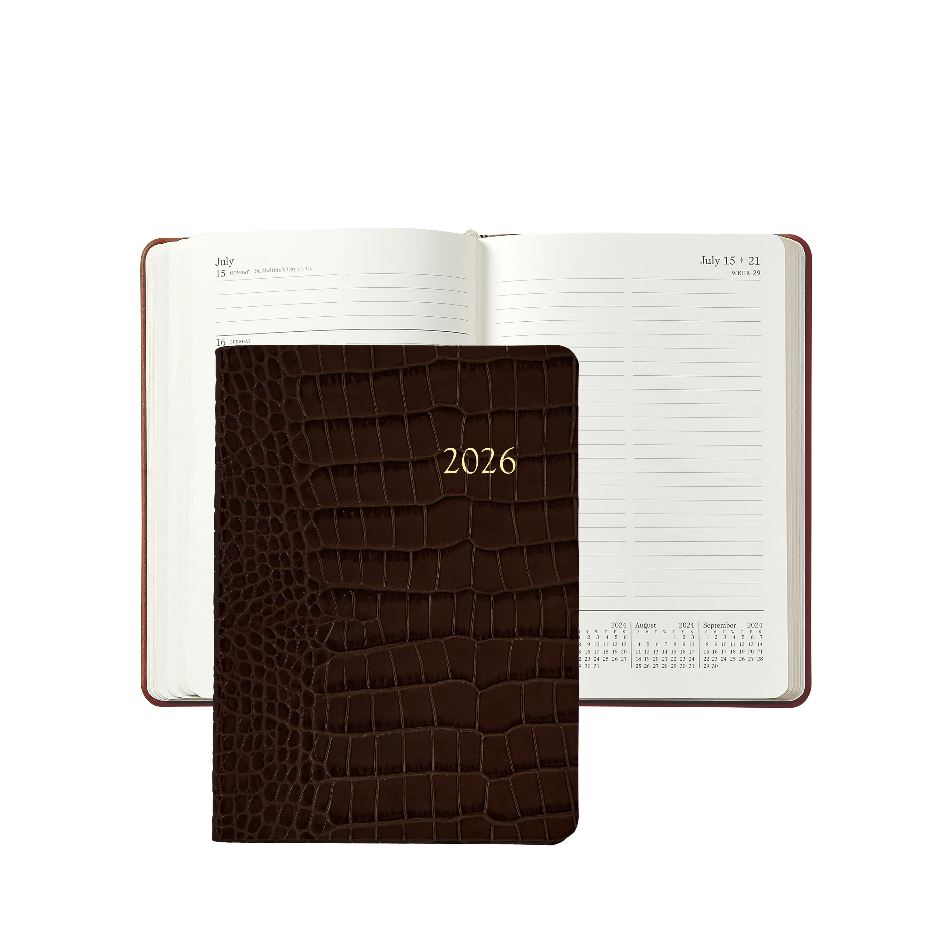 Graphic Image 2026 Weekly Notebook Embossed Croc Leather - Image 2