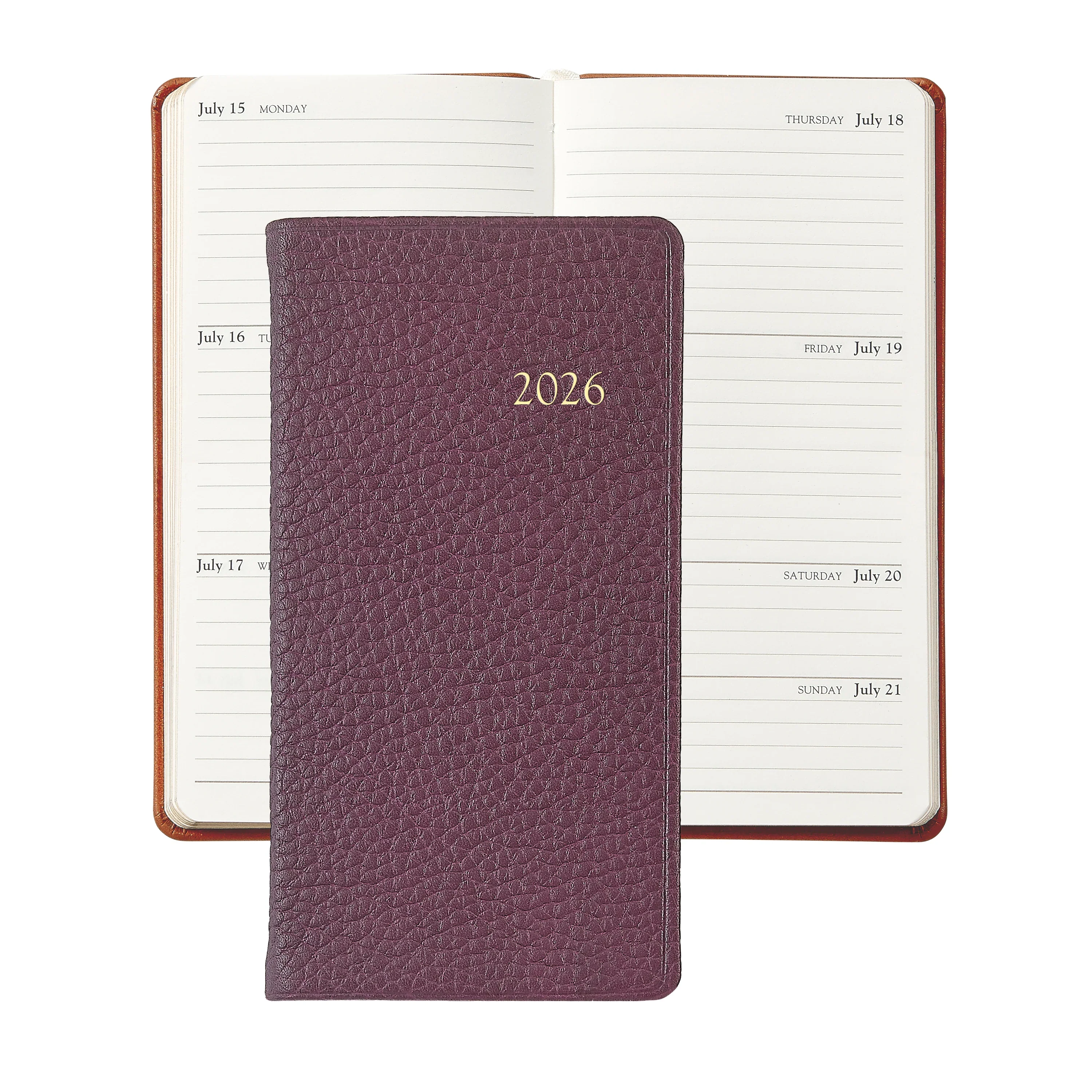 Graphic Image 2026 6" Pocket Datebook Pebble Grain Leather - Image 3