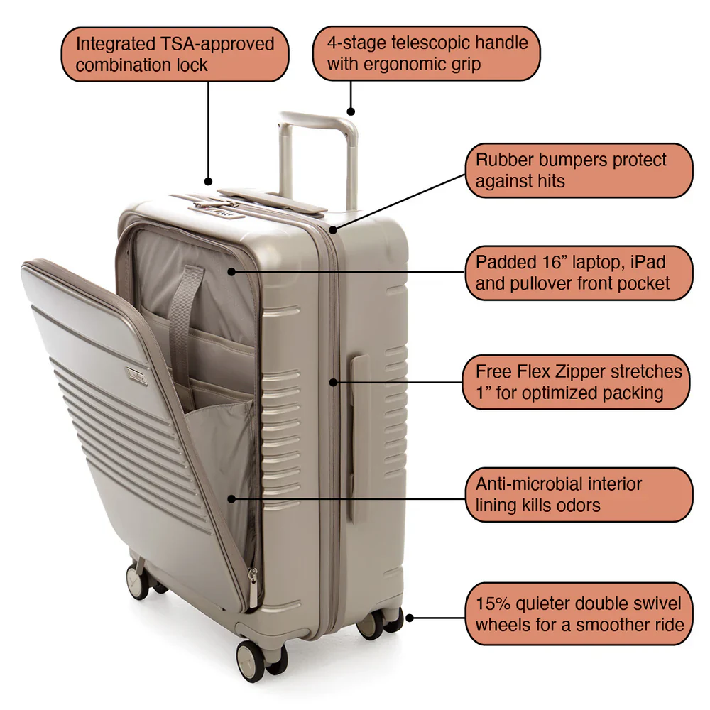 Arlo Skye The Zipper Carry-On Max with Front Pocket - Image 6