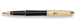 Aurora 88 Ottantotto 871 Gold Plated Cap W/ Black Resin Rollerball - Image 2