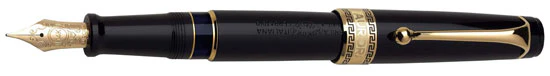 Aurora Optima Resin Black w/ Gold Plated Trim Fountain Pen