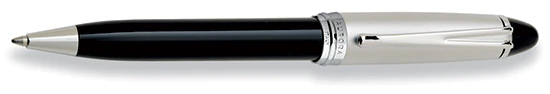 Aurora Chrome Plated Cap w/ Black Barrel Ballpoint