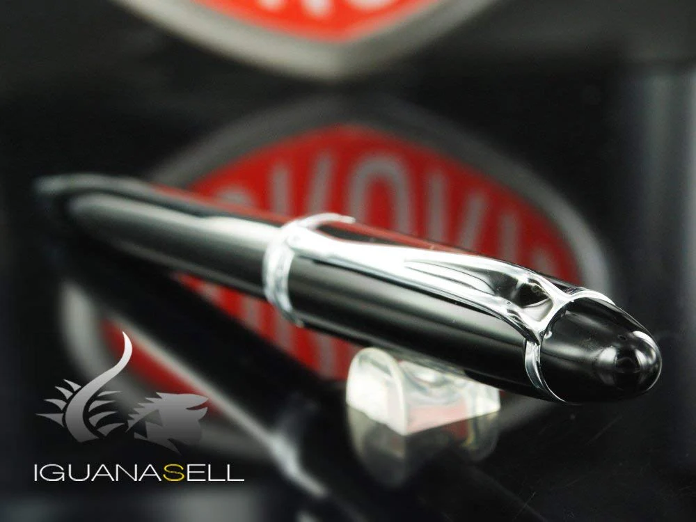 Aurora Ipsilon Deluxe Black Resin Chrome Trims Ballpoint Pen B32C - Image 2