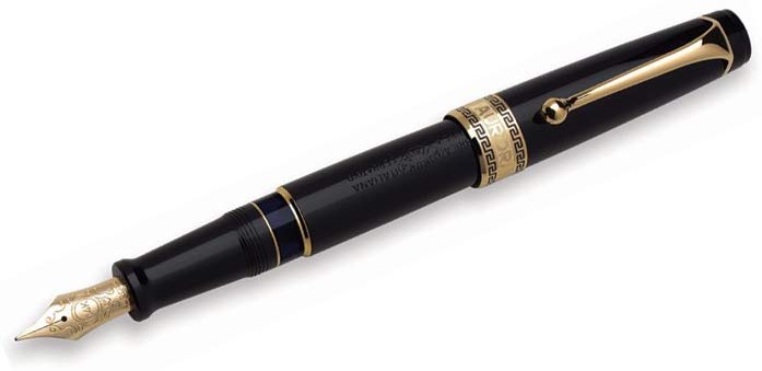 Aurora Optima - Resin Black Extra Fine Point Fountain Pen - AU-997N-EF