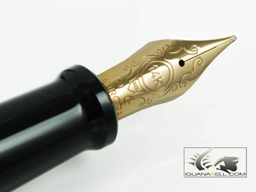 Aurora Optima - Resin Black Extra Fine Point Fountain Pen - AU-997N-EF - Image 2
