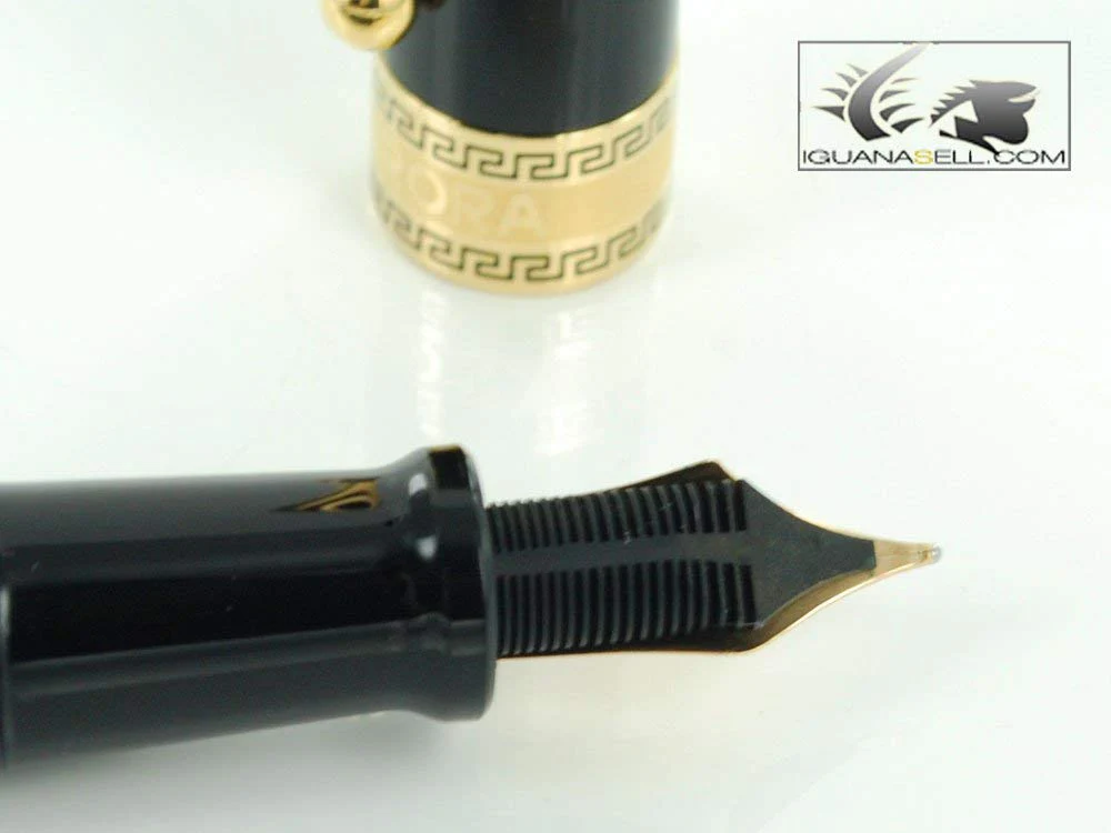 Aurora Optima - Resin Black Extra Fine Point Fountain Pen - AU-997N-EF - Image 3