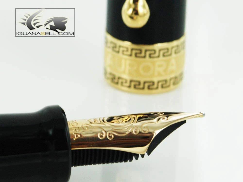 Aurora Optima - Resin Black Extra Fine Point Fountain Pen - AU-997N-EF - Image 5