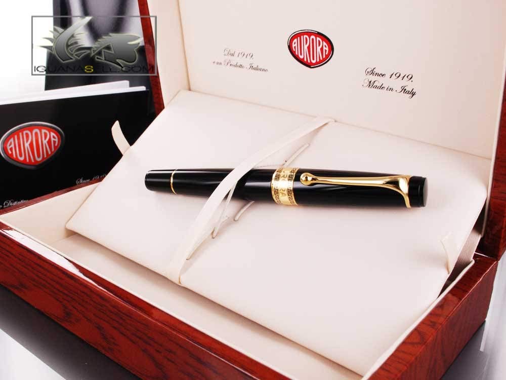 Aurora Optima - Resin Black w/ Gold Plated Trim Rollerball Pen - AU-975N by Disney - Image 2