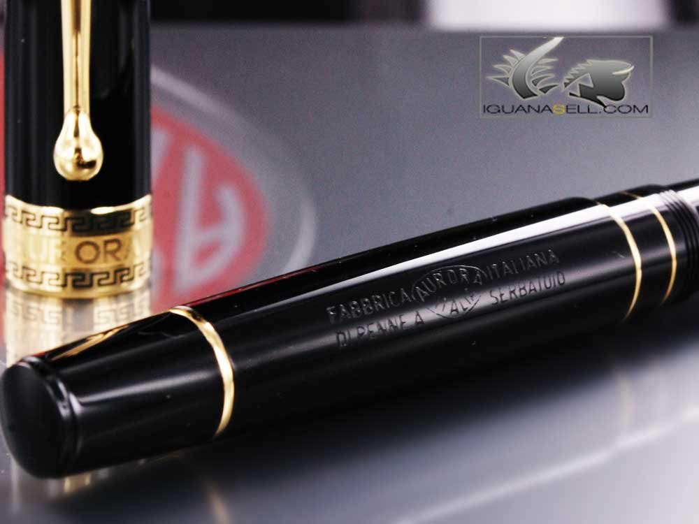 Aurora Optima - Resin Black w/ Gold Plated Trim Rollerball Pen - AU-975N by Disney - Image 3