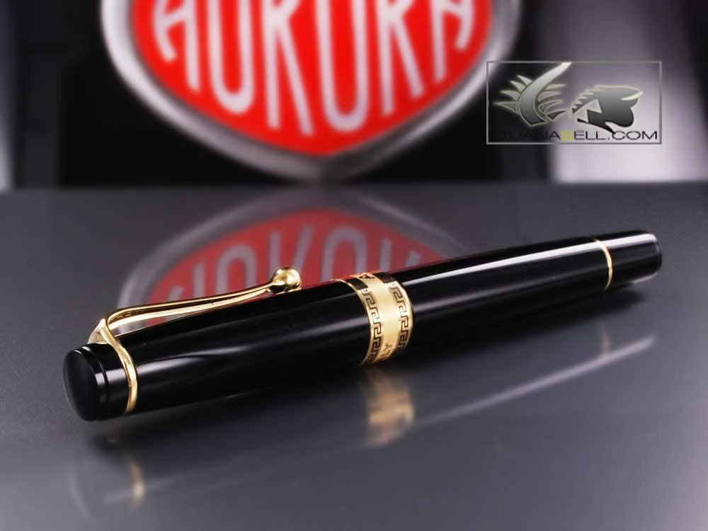 Aurora Optima - Resin Black w/ Gold Plated Trim Rollerball Pen - AU-975N by Disney - Image 5