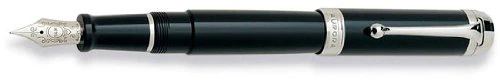 Aurora Talentum Black With Chrome Fountain Pen - D11N-F