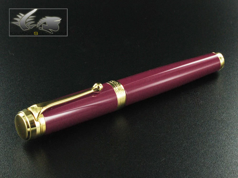 Aurora Talentum Burgundy w/ Gold Trim Bold Point Fountain Pen - AU-D12X-B - Image 2