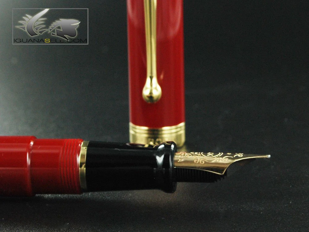 Aurora Talentum Burgundy w/ Gold Trim Bold Point Fountain Pen - AU-D12X-B - Image 6