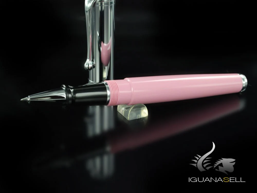 Aurora Talentum Colors Pink w/ Chrome Finish Cap Rollerball Pen - AU-D71CP - Image 2