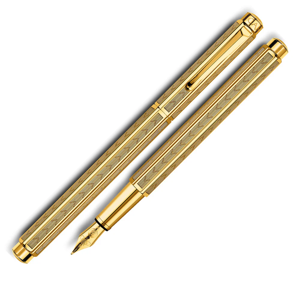 Caran d'Ache Ecridor Chevron Gold Fountain Pen