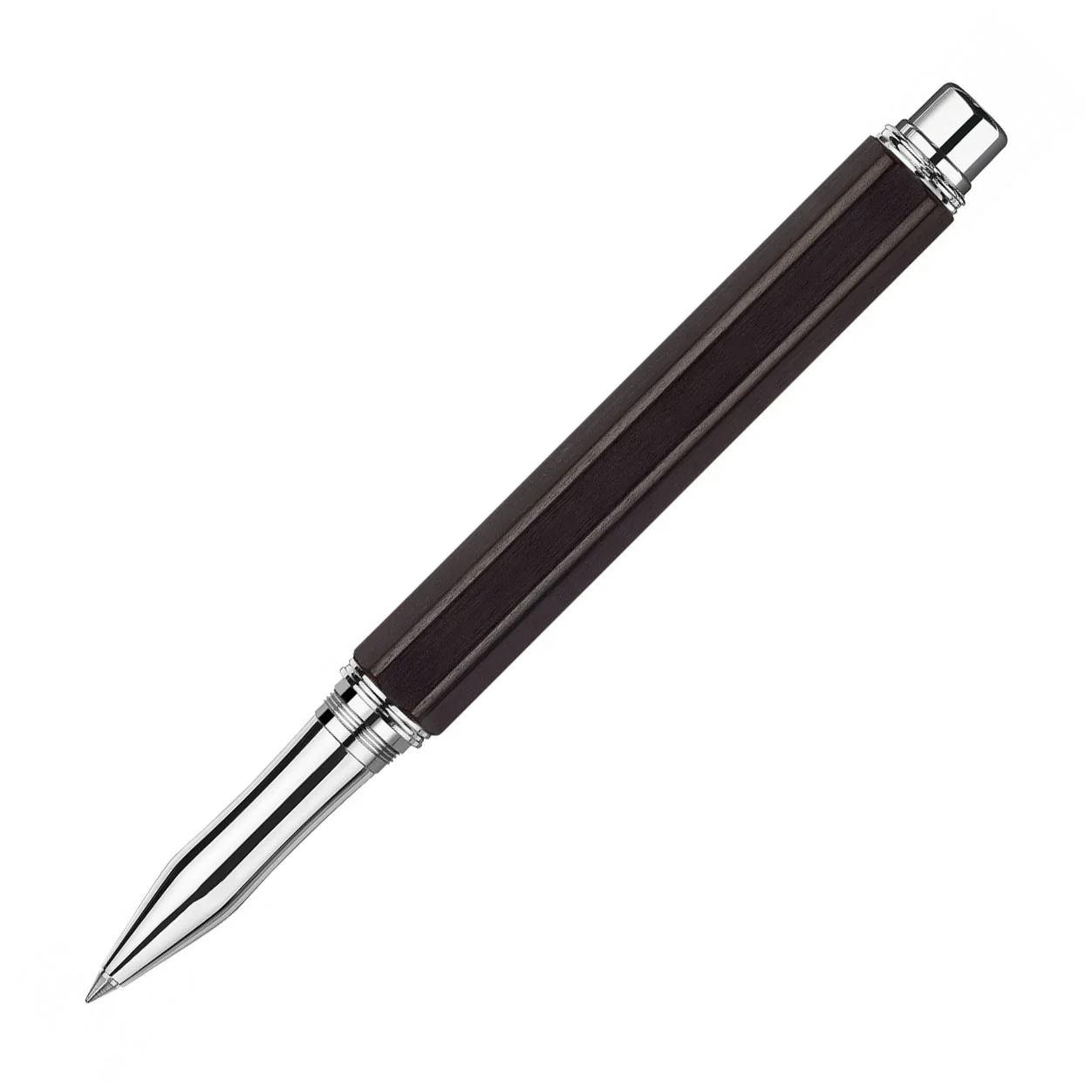 Caran d'Ache Varius Ebony Wood Silver-Plated and Rhodium-Coated Rollerball Pen - Image 2