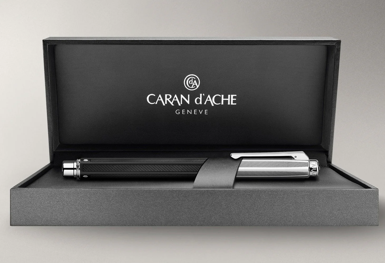 Caran d'Ache Varius RUBRACER Silver-Plated Rhodium-Coated Ballpoint Pen - Image 2