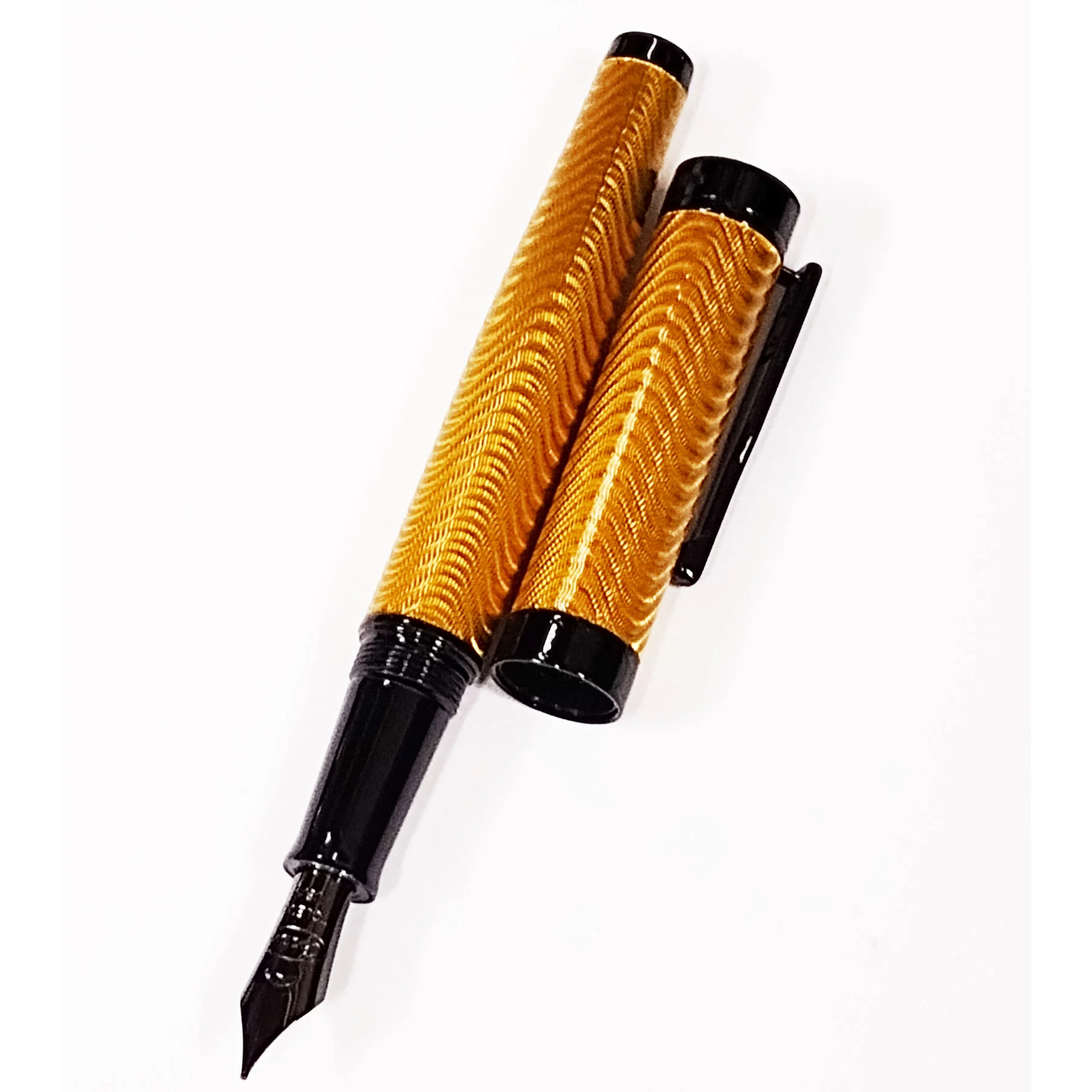 Conklin Herringbone Fountain Pen Yellow/Black - Image 3