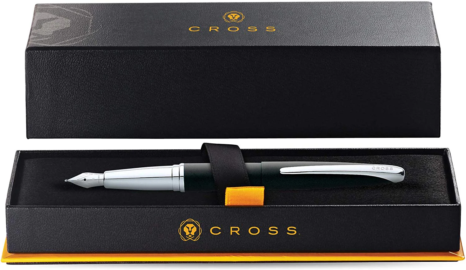 Cross ATX Basalt Black Fountain Pen with Chrome-Plated Appointments and Stainless Steel Fine Nib - Image 3