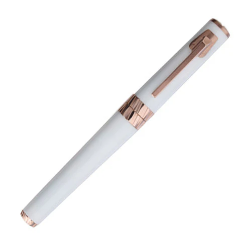 Delta MOMO Designs Tork Rollerball Pen White with Pink Gold Trim - Image 2