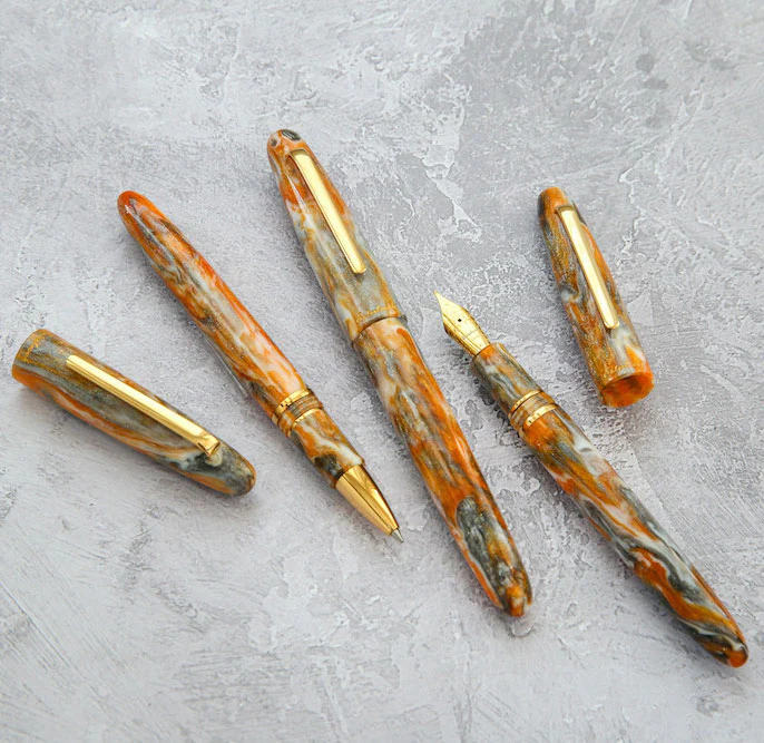 Esterbrook Estie Rocky Top ESPRT20 Regular Size Gold Trim Rollerball Pen - Image 3