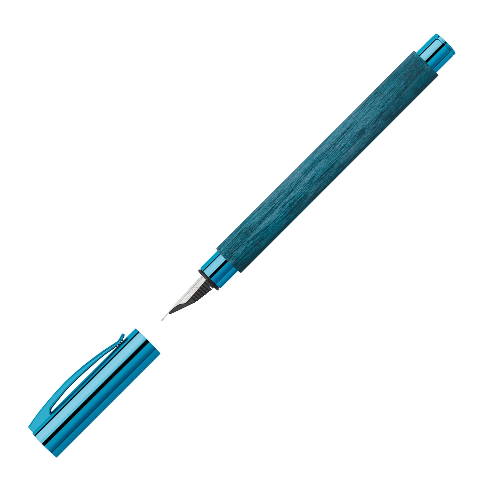 Faber-Castell Ambition Limited Edition Blue Wood Fountain Pen - Image 4