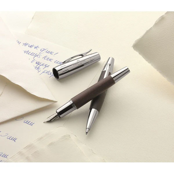 Faber-Castell e-motion Fountain Pen Pearwood Dark Brown - Image 3