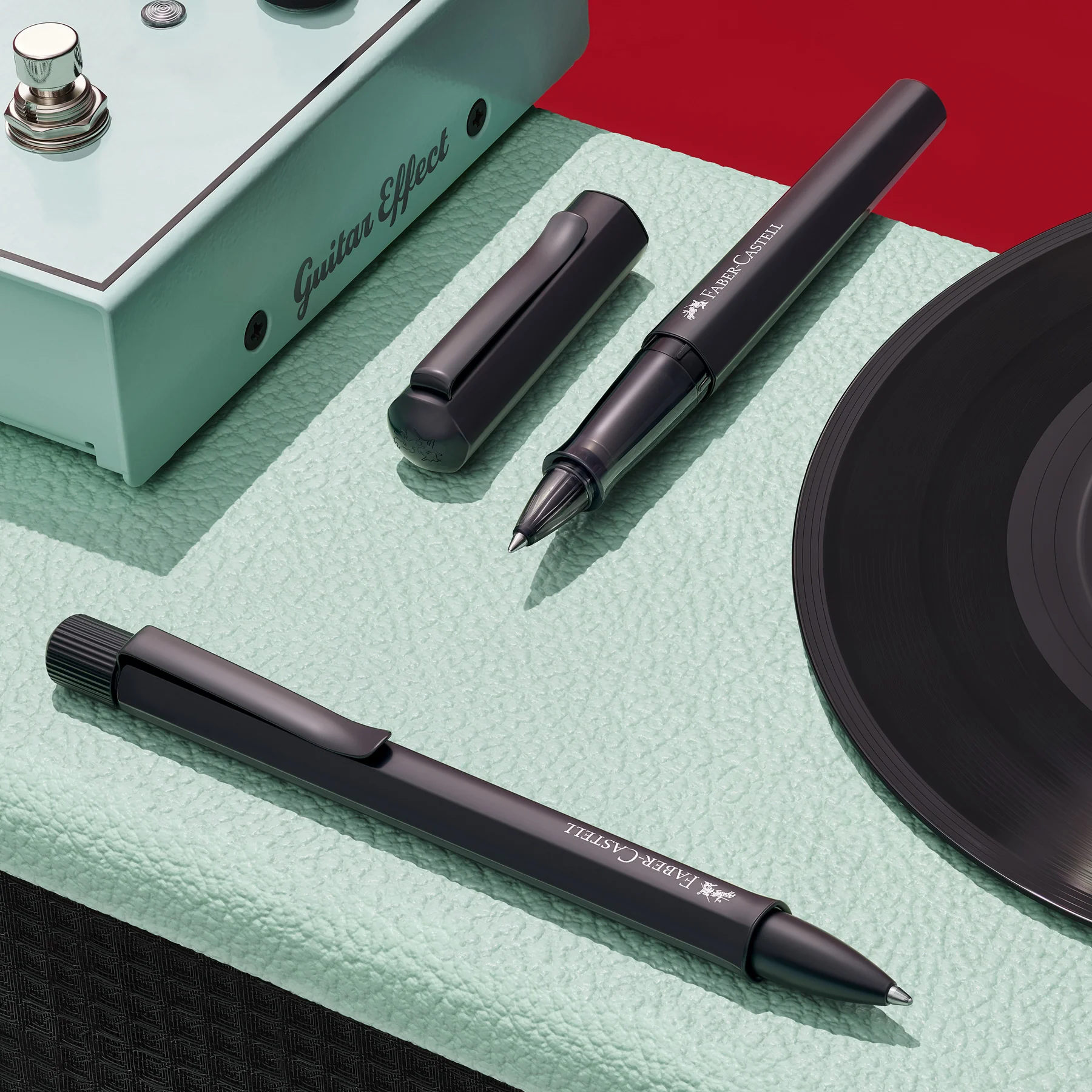 Faber-Castell Hexo Rollerball Pen and Ballpoint Pen Set Black - Image 2