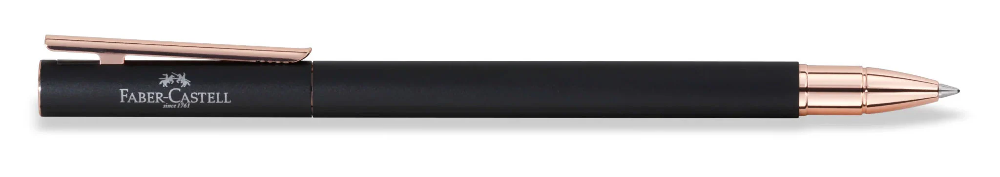 Faber-Castell NEO Slim Rollerball Pen Black Matte & Rose Gold - Image 2