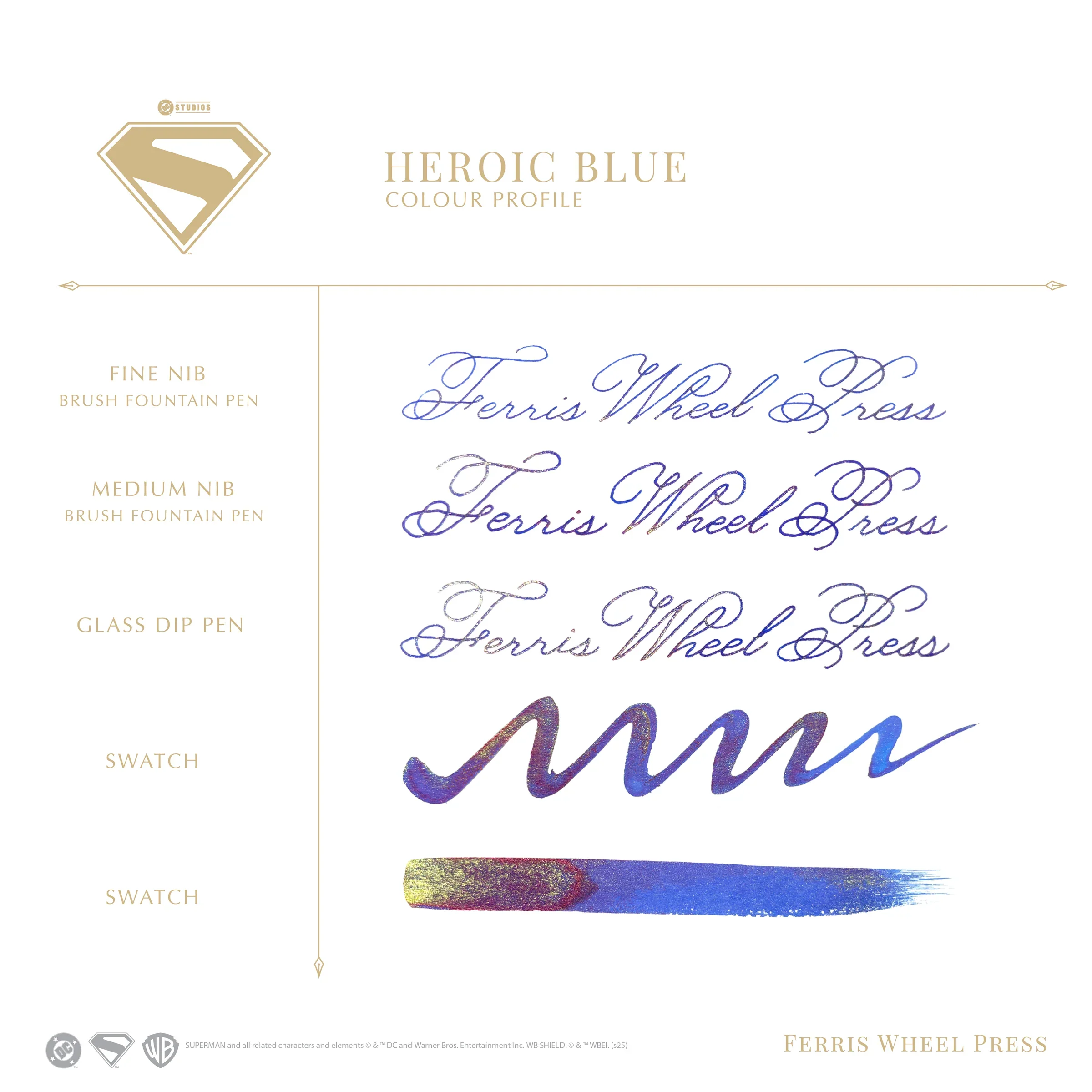 Ferris Wheel Press Warner Bros. | Superman | Heroic Blue 10ml Ink - Image 2