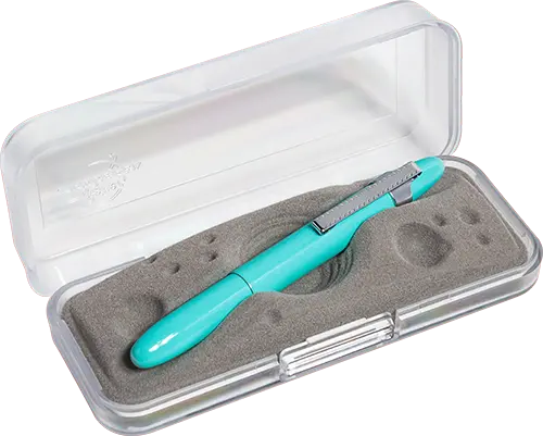 Fisher Space Pens 400TBLCL Tahitian Blue Bullet Space Pen, Chrome Finger Grip & Clip - Image 3