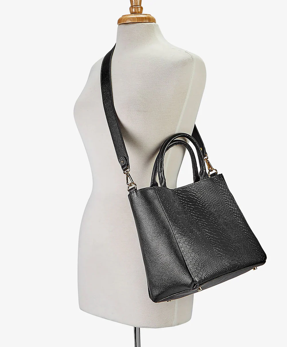 GiGi New York HUDSON SATCHEL Embossed Python Leather - Image 5