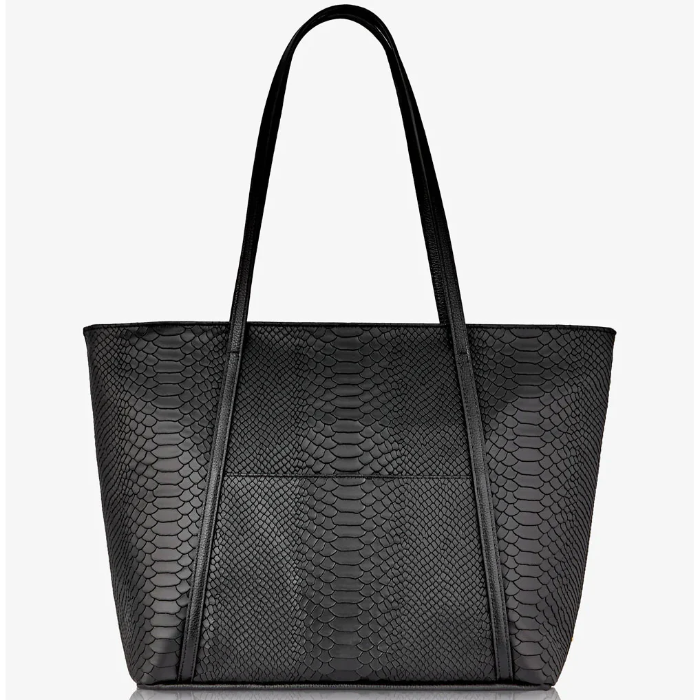 GiGi New York JESSICA ZIPPER TOTE Embossed Python Leather