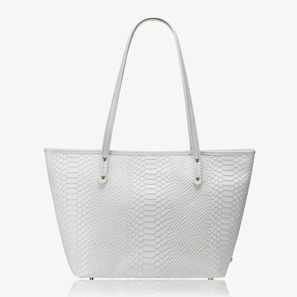 GiGi New York ZIP TAYLOR TOTE Embossed Python Leather - Image 10