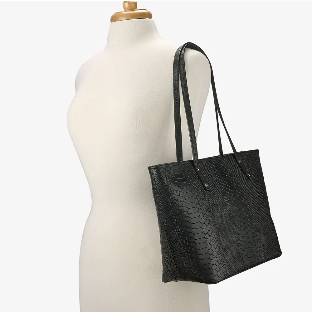 GiGi New York ZIP TAYLOR TOTE Embossed Python Leather - Image 3