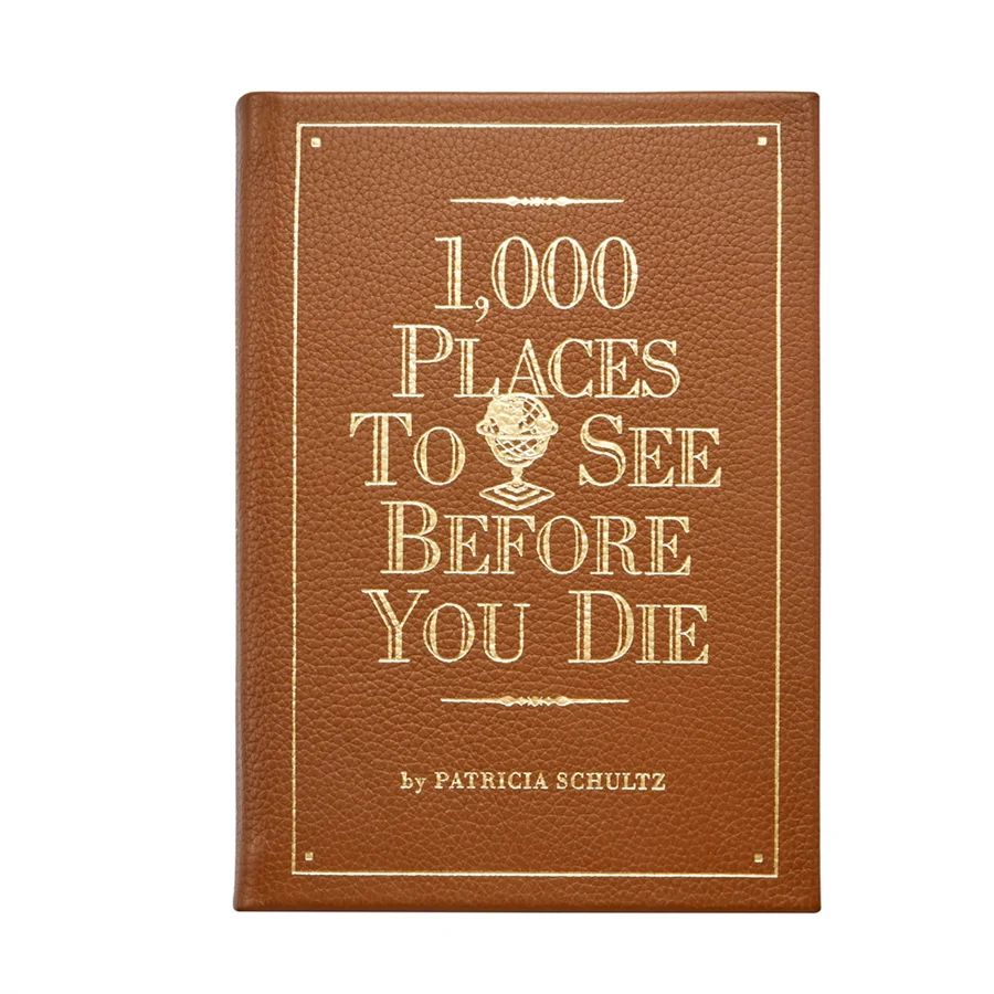 Graphic Image 1,000 Places to See Before You Die Tan Genuine Leather
