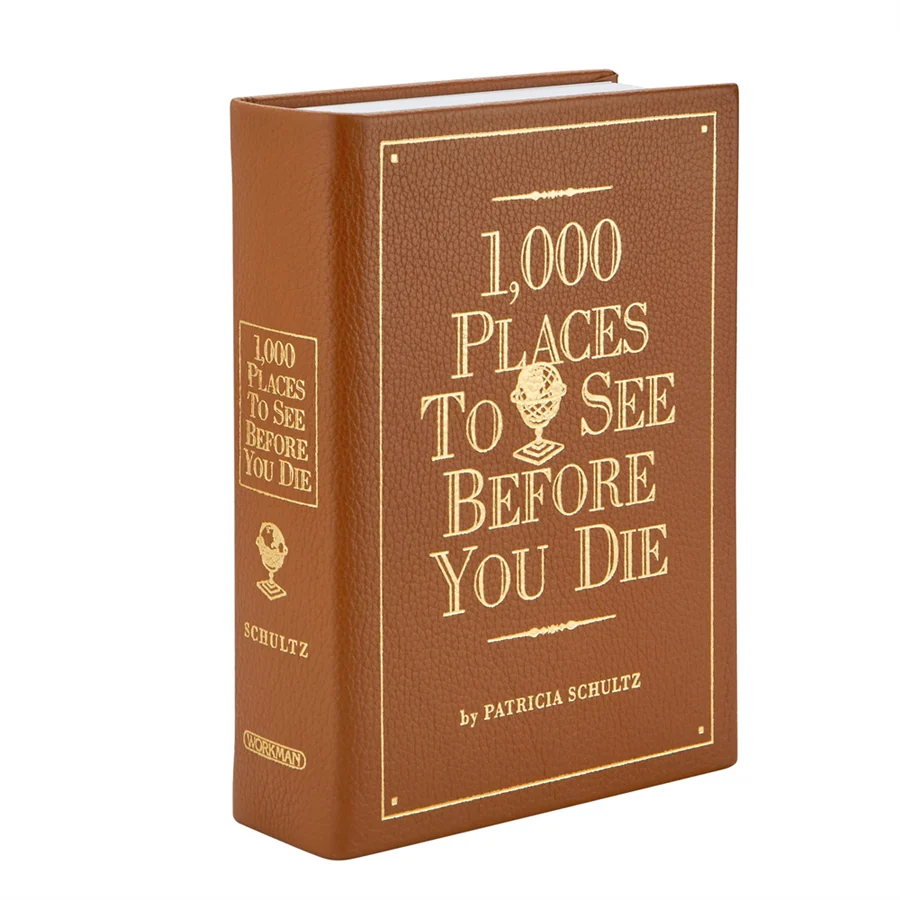 Graphic Image 1,000 Places to See Before You Die Tan Genuine Leather - Image 2