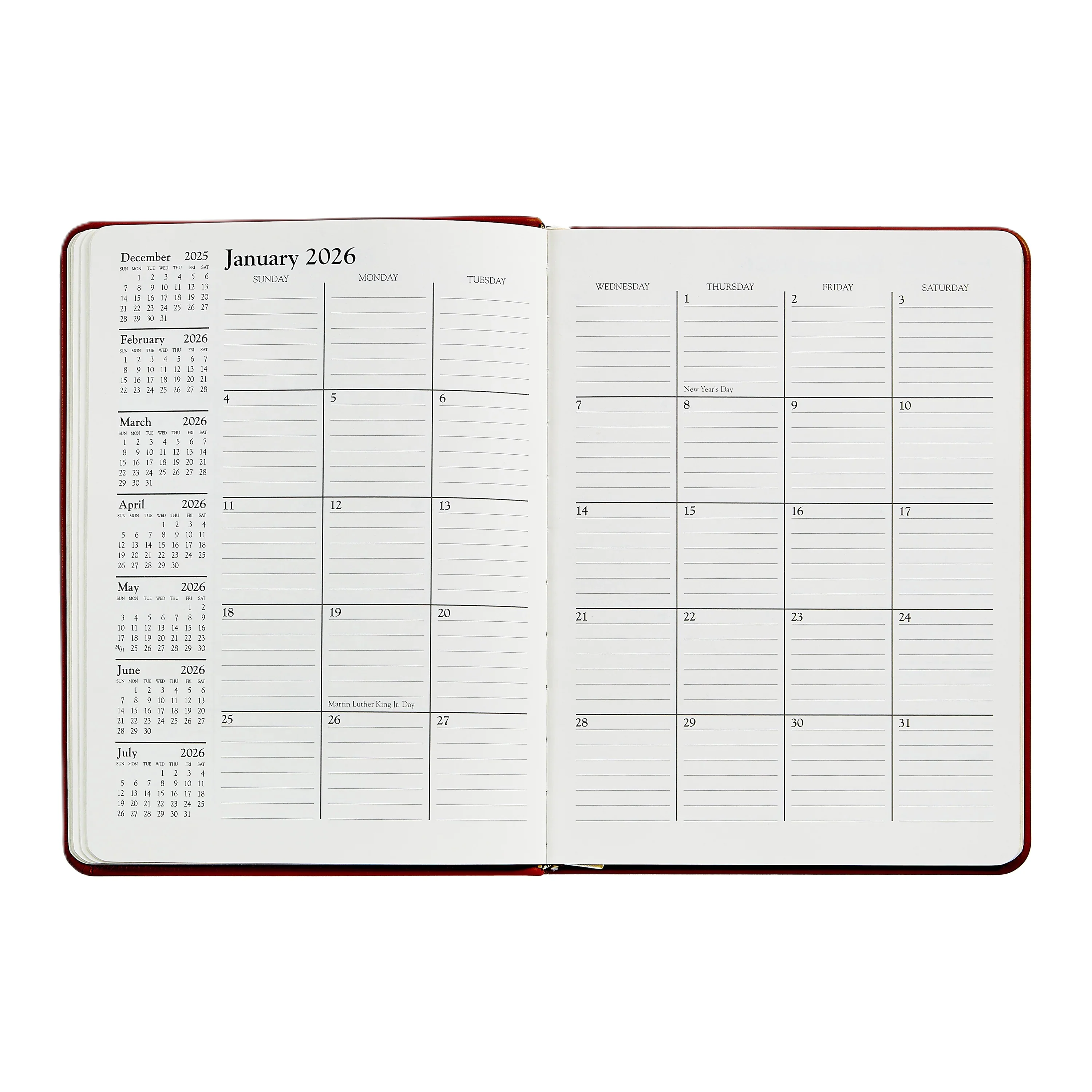 Graphic Image 2026 Desk Diary Goatskin Leather - Image 4