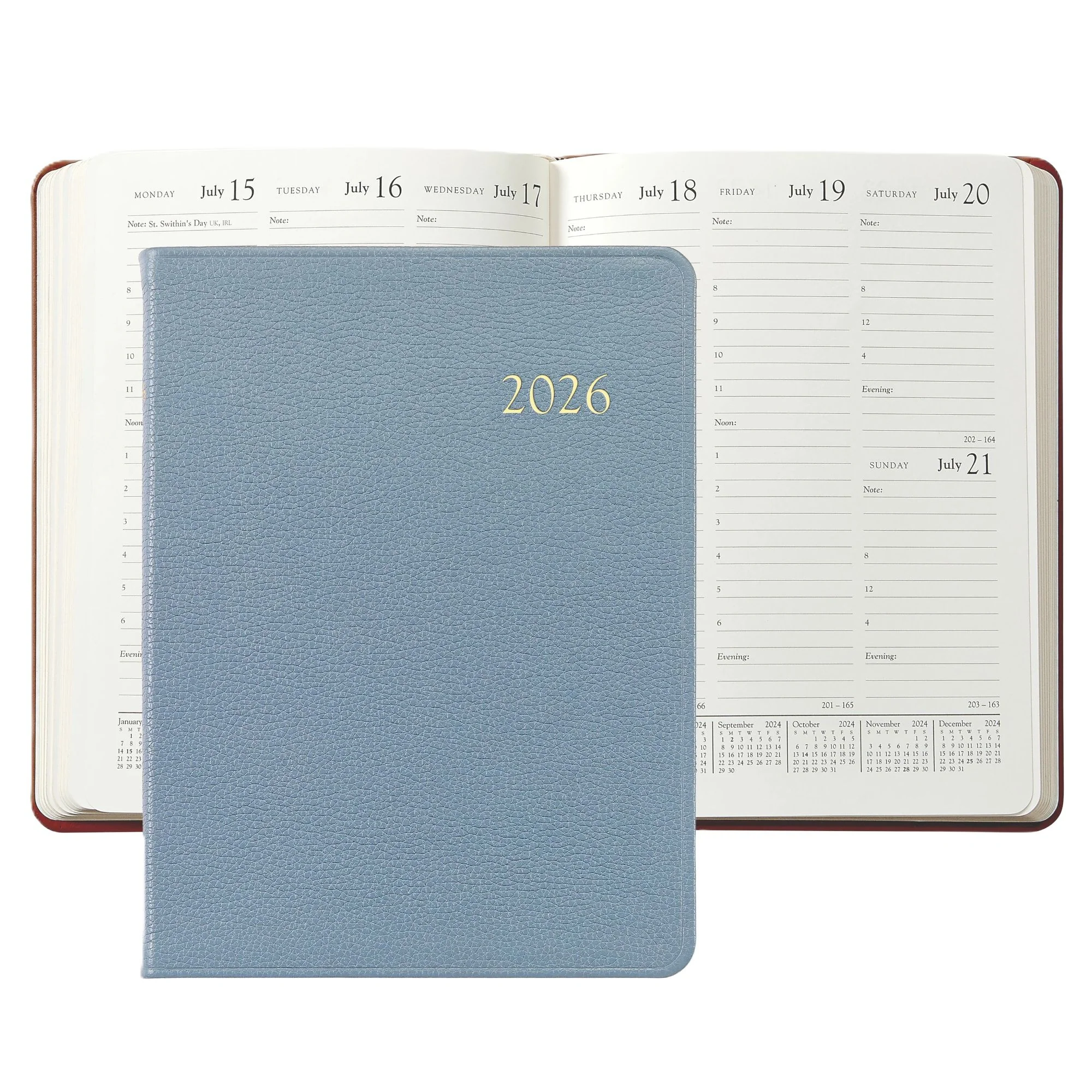 Graphic Image 2026 Desk Diary Pebble Grain Leather