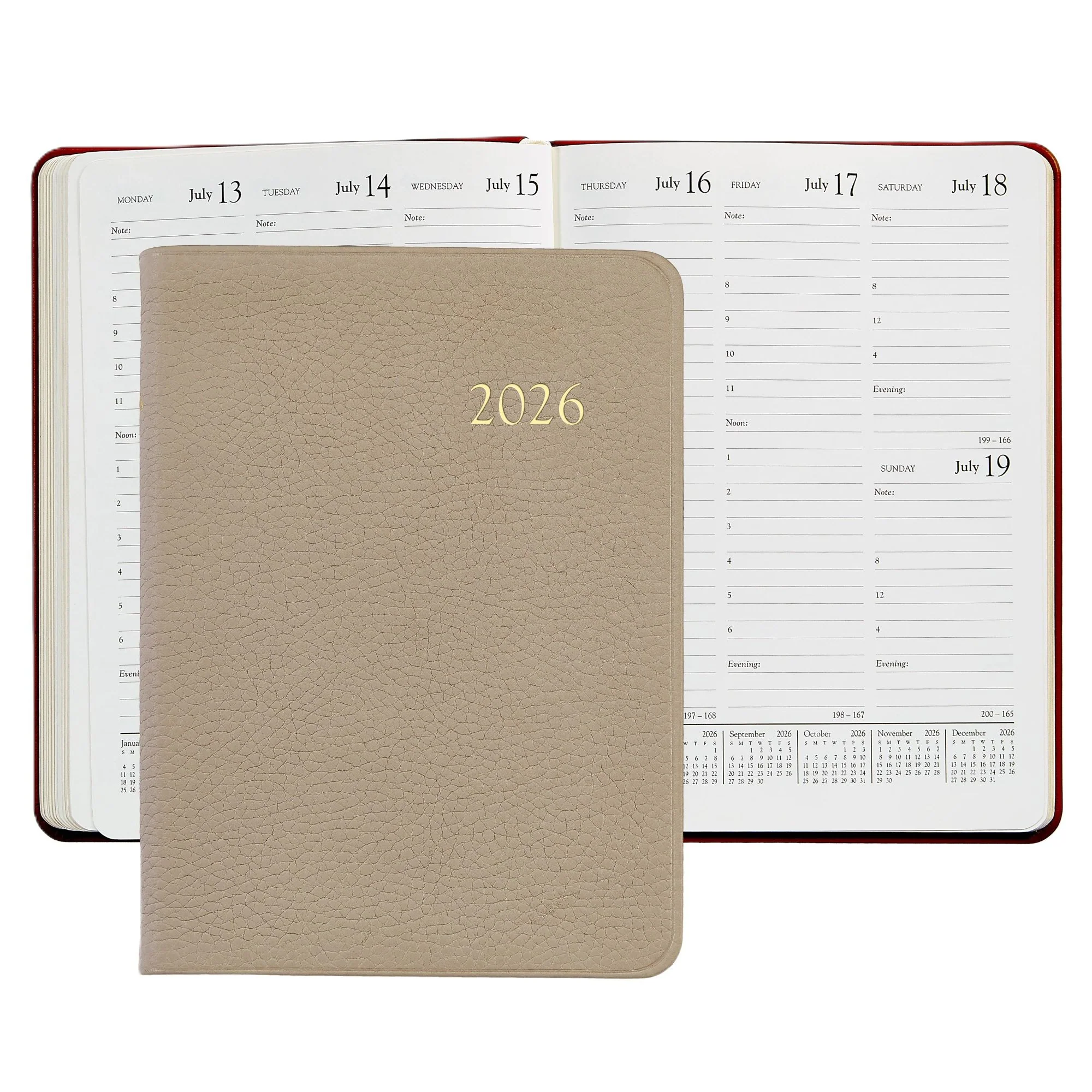 Graphic Image 2026 Desk Diary Pebble Grain Leather - Image 11