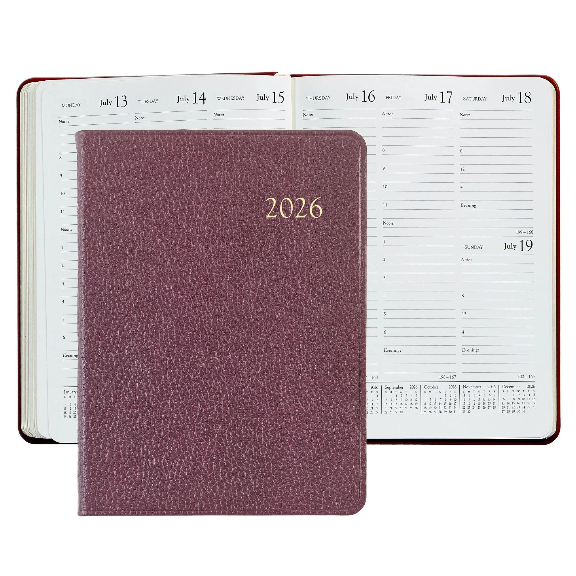 Graphic Image 2026 Desk Diary Pebble Grain Leather - Image 14