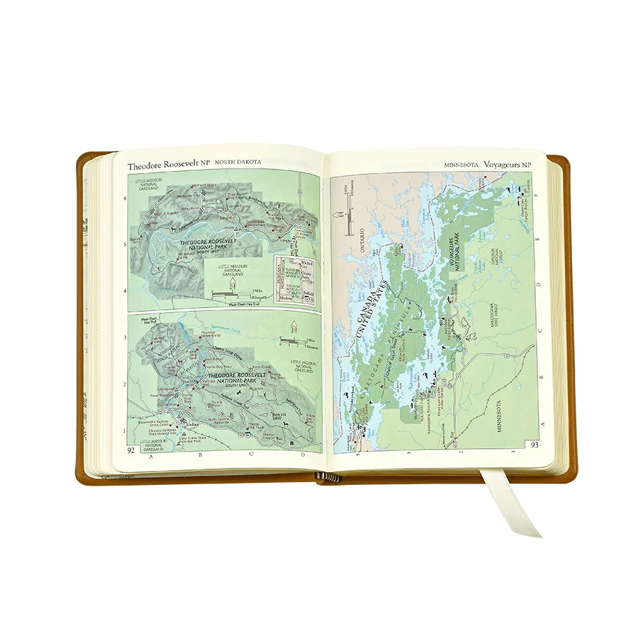 Graphic Image America National Parks Atlas British Tan Traditional Leather - Image 3