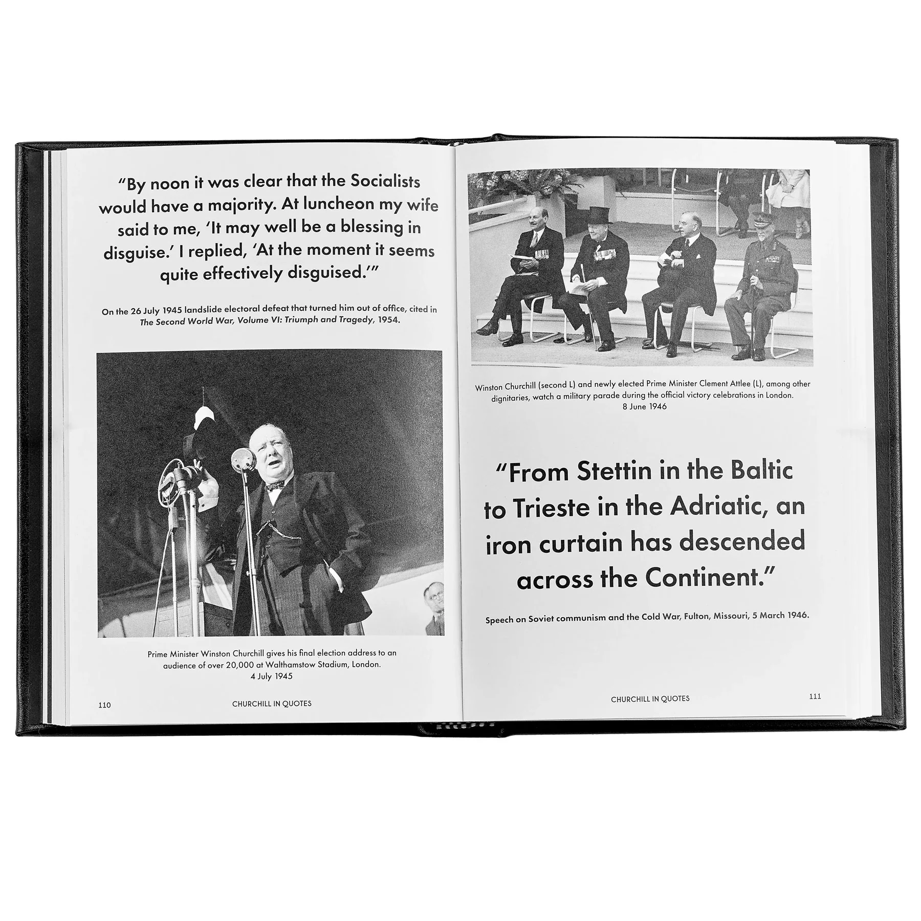Graphic Image Churchill Wit and Wisdom Black Bonded Leather - Image 5