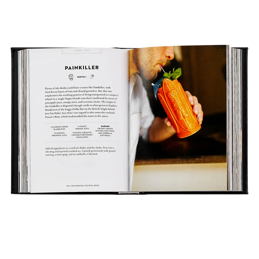 Graphic Image The Essential Cocktail Book Genuine Leather - Image 2