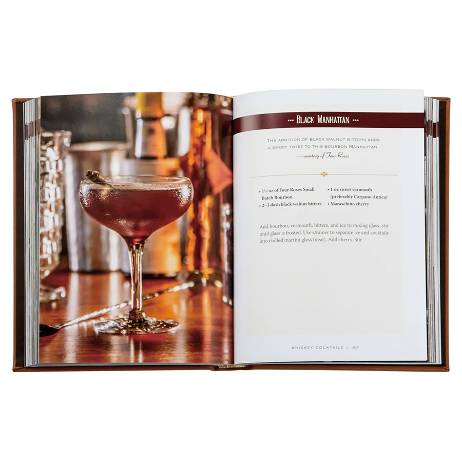 Graphic Image Whiskey Cocktails Brown Genuine Leather - Image 3