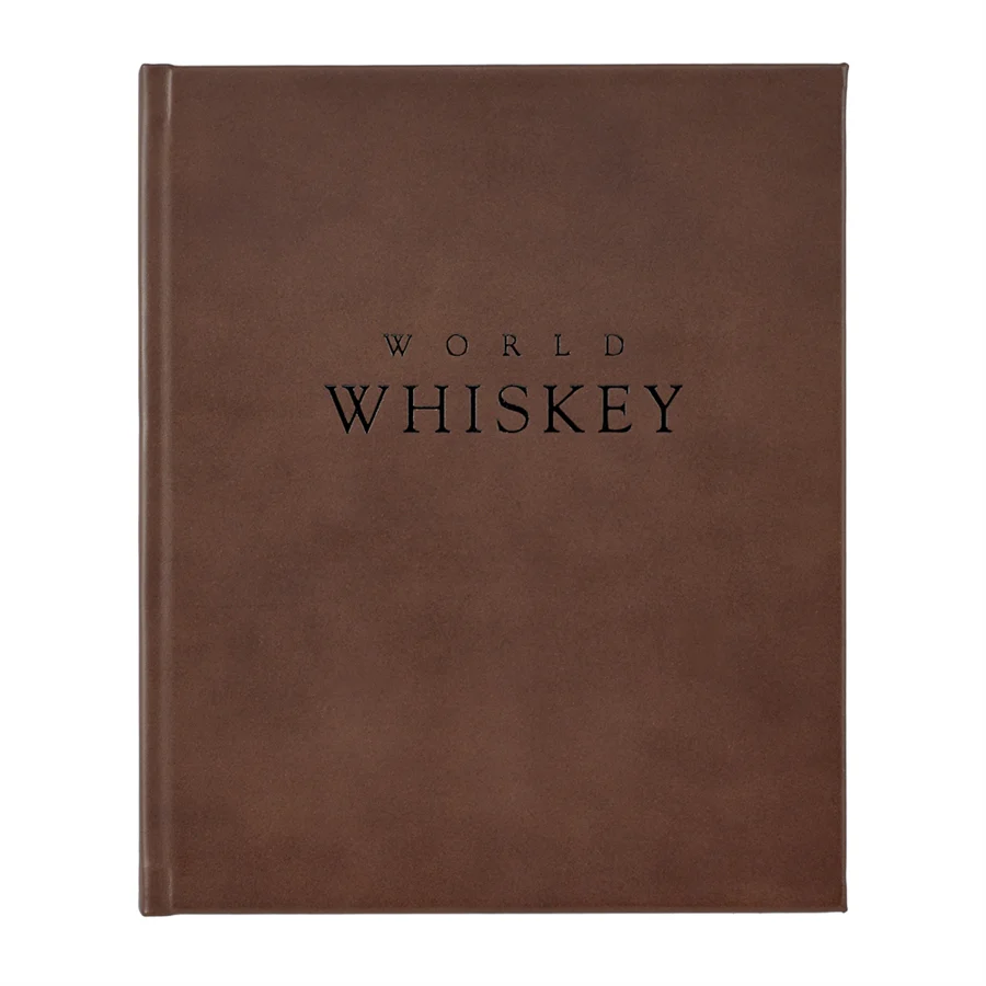 Graphic Image World Whiskey Book Brown Genuine Leather