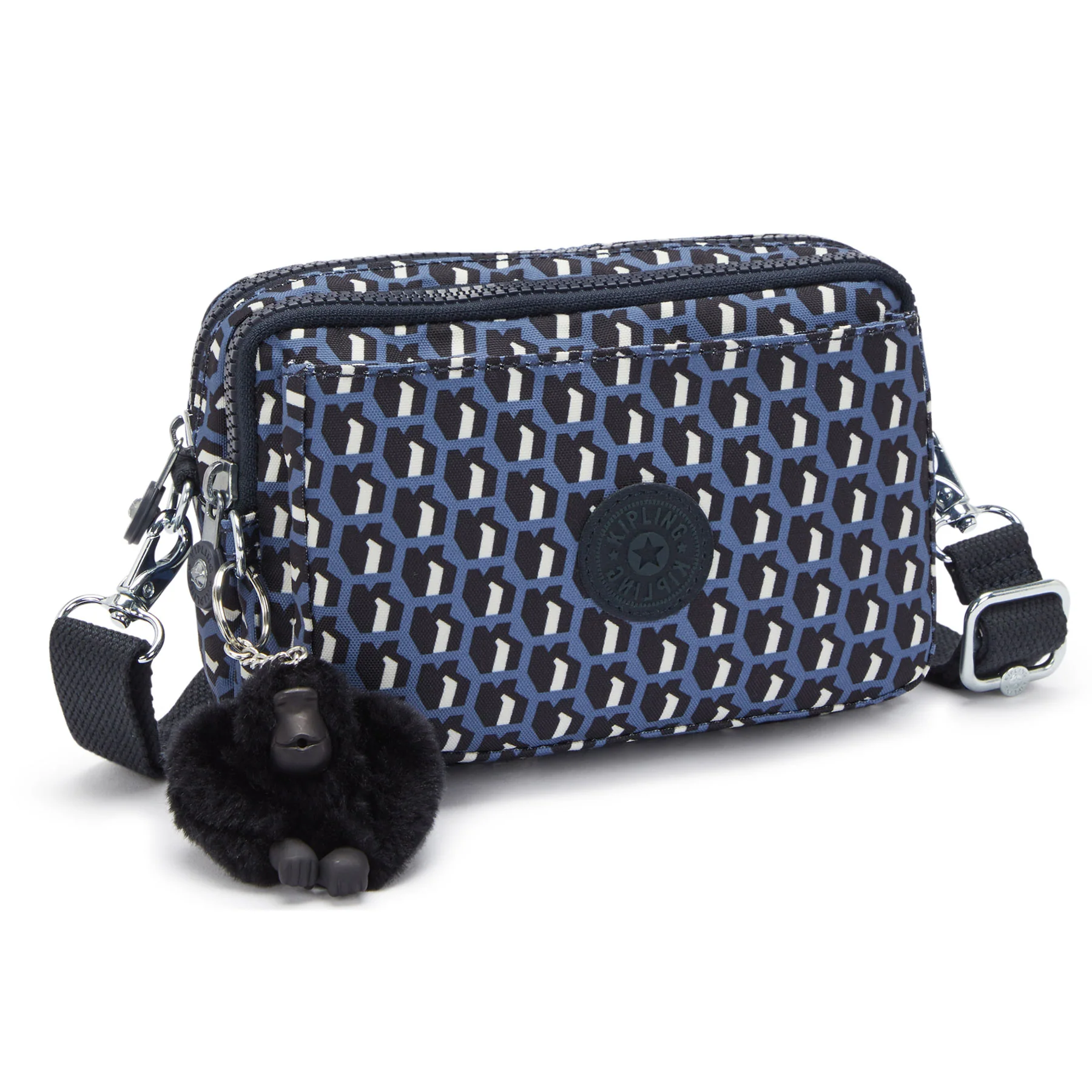 Kipling Abanu Multi Printed Convertible Crossbody Bag - 3D K Blue - Image 6